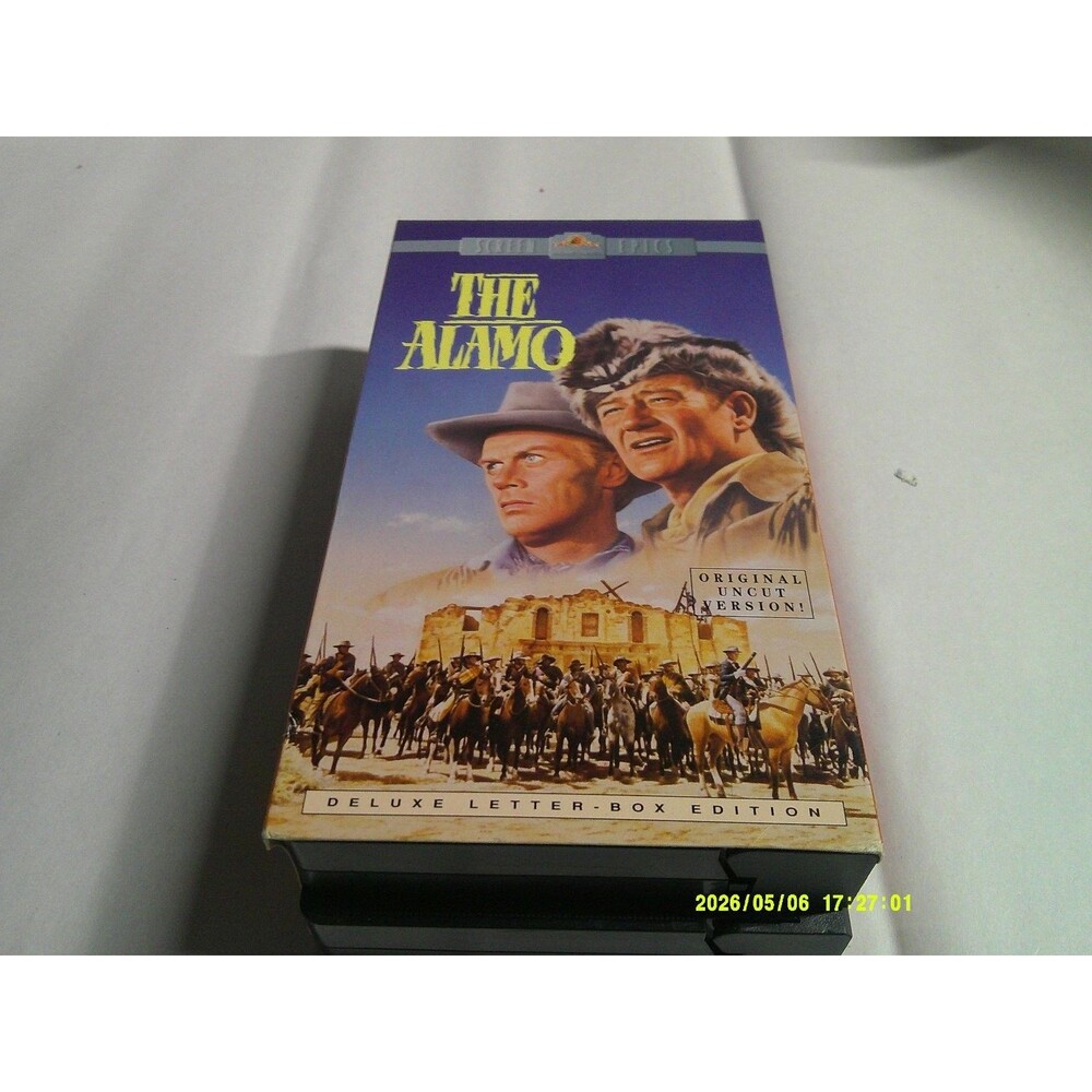 The Alamo VHS Deluxe Letter-Box Edition 1960 John Wayne Richard Widmark 2 Tape